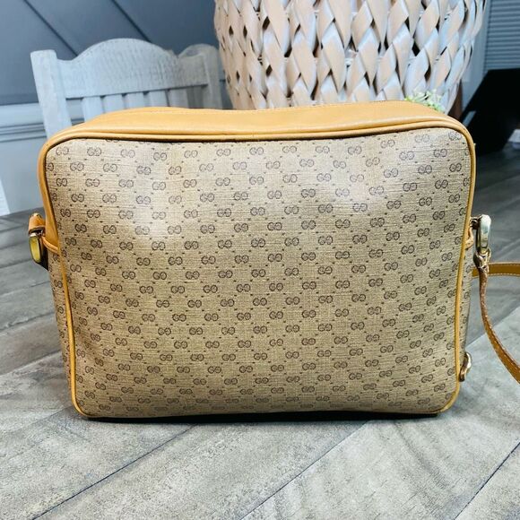 Gucci GG Vintage Gucci Brown PVC & Leather Crossbody Shoulder Bag Purse - Picture 5 of 13